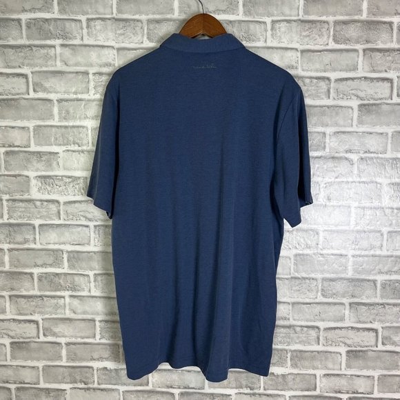 Travis Matthew Pima Cotton Poly Solid Navy Golf Polo Shirt 4 Button Mens Size XL - Picture 4 of 8